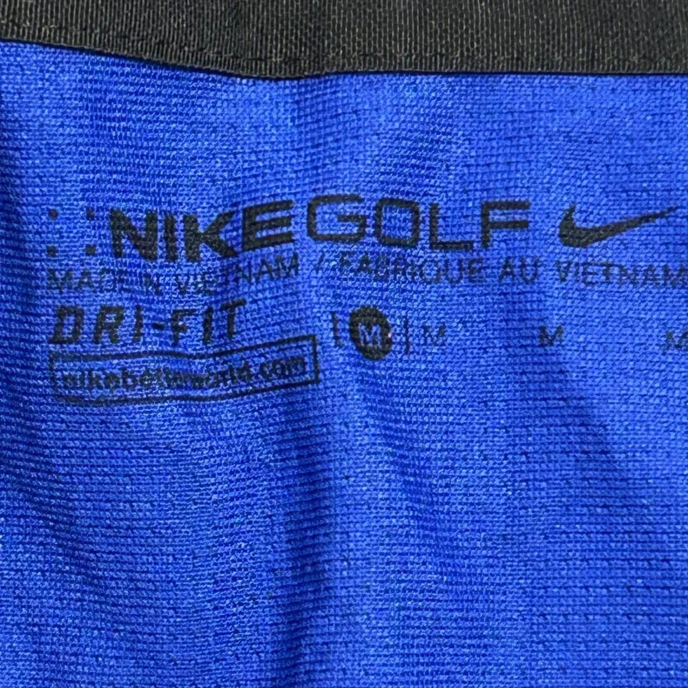 Nike Golf Polo Womens Size M Blue Dri-Fit Space Dye Short Sleeve Athletic Shirt
